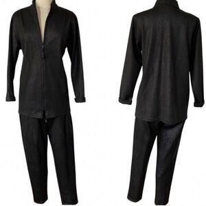 Killer Vintage 90s Croc Embossed 2 Piece Workout Jacket and Pants Activewear Set